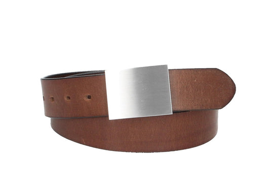 Ledergürtel Cognac 40mm mit Koppelschließe - leder-accessoires.com