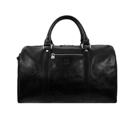 Reisetasche 53cm in Schwarz aus Leder - leder-accessoires.com