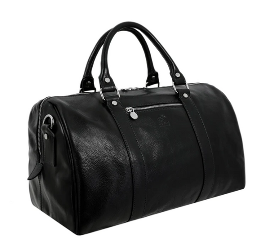 Reisetasche 53cm in Schwarz aus Leder - leder-accessoires.com