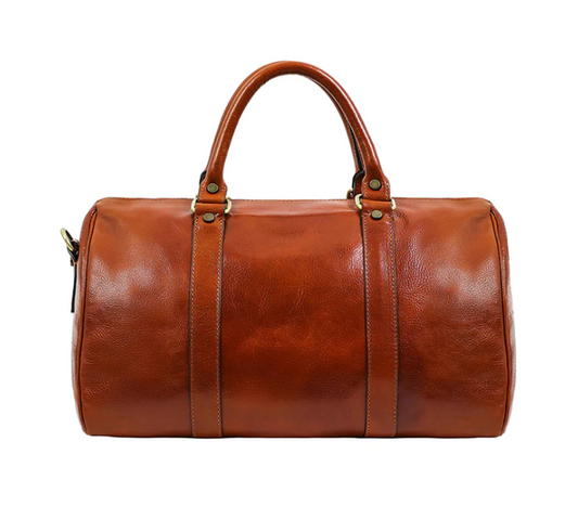 Reisetasche 53cm in Cognac aus Leder - leder-accessoires.com