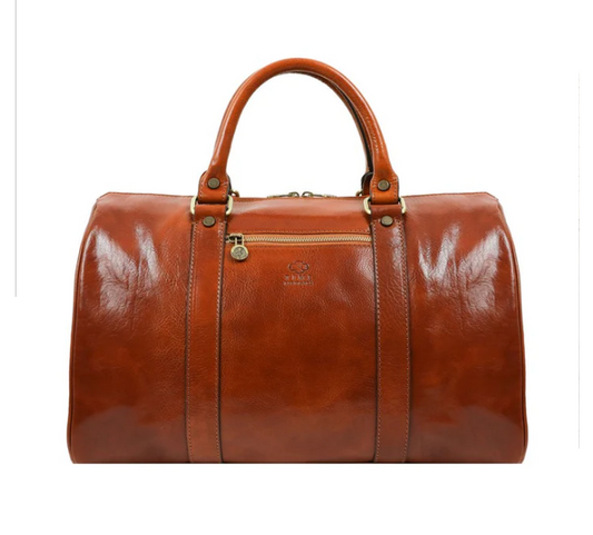 Reisetasche 53cm in Cognac aus Leder - leder-accessoires.com