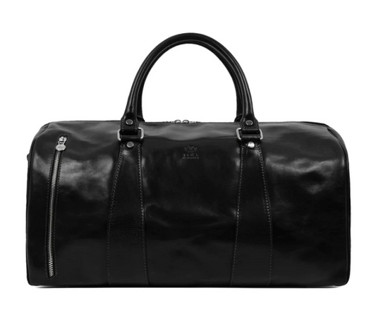Reisetasche in Schwarz aus Leder - leder-accessoires.com