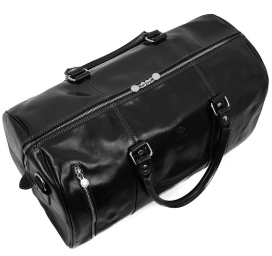 Reisetasche in Schwarz aus Leder - leder-accessoires.com