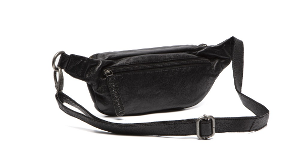 Gürteltasche|Bodybag in Schwarz aus Leder - leder-accessoires.com