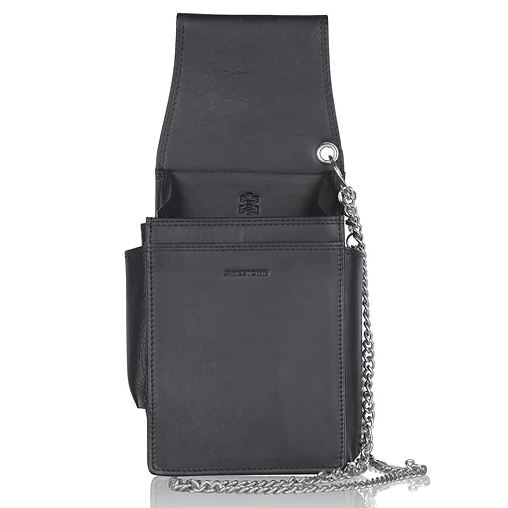 Kellnerbörse Halfter in Schwarz aus Leder - leder-accessoires.com