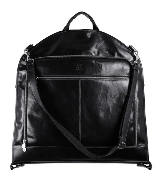 Kleidersack in Schwarz aus Leder - leder-accessoires.com