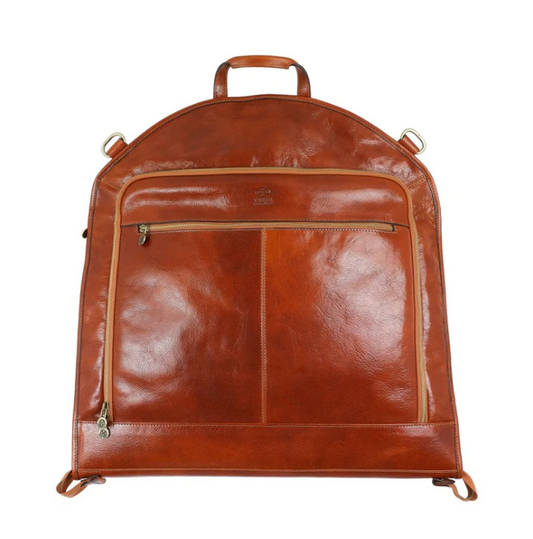 Kleidersack in Cognac aus Leder - leder-accessoires.com