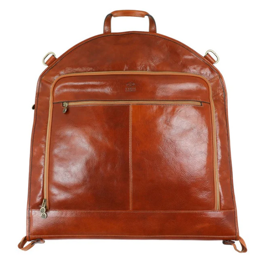 Kleidersack in Cognac aus Leder - leder-accessoires.com