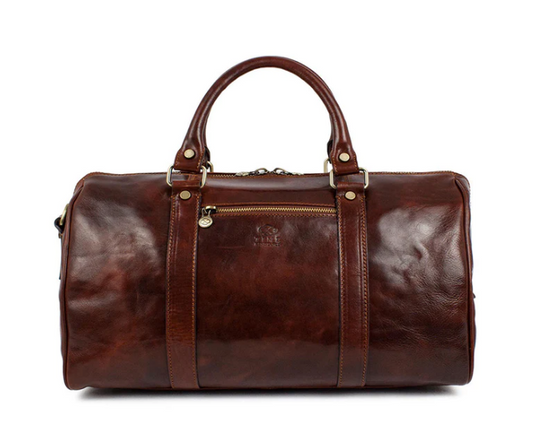 Reisetasche 53cm in Braun aus Leder - leder-accessoires.com