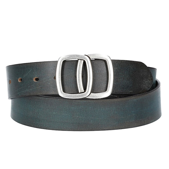 Ledergürtel in Blau | Marine 40mm mit Schmuckschließe Koppel - leder-accessoires.com