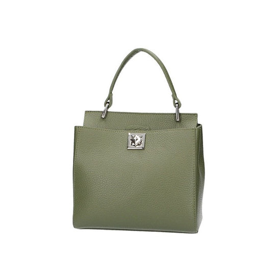 Kurzgrifftasche klein aus Leder in Grün - leder-accessoires.com