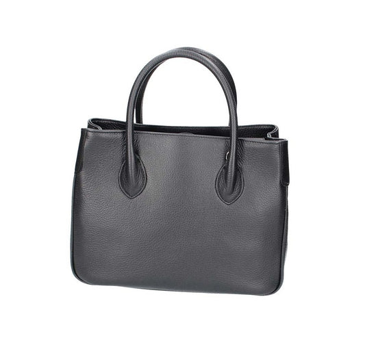 Kurzgrifftasche in Schwarz aus Leder - leder-accessoires.com