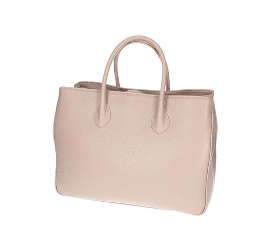 Kurzgrifftasche in Natur|Beige aus Leder - leder-accessoires.com