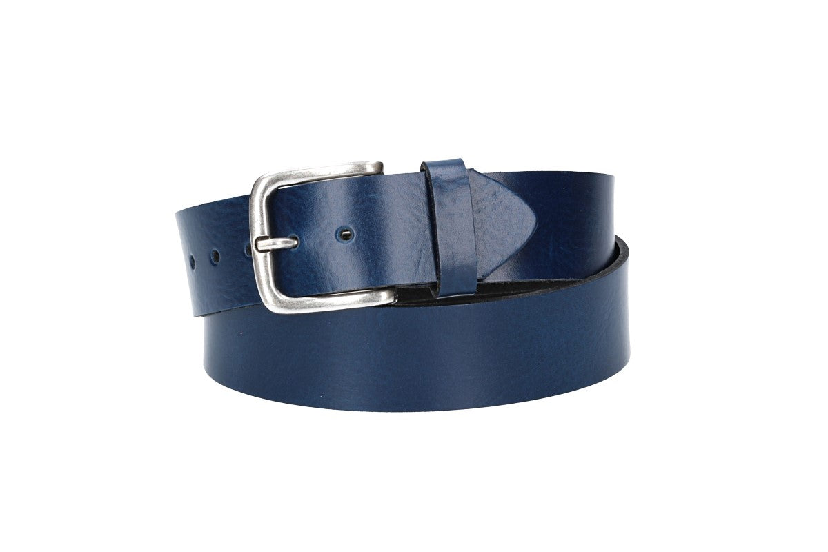 Ledergürtel Kids 30mm in Blau|Marine mit Dornschließe in Silber - leder-accessoires.com