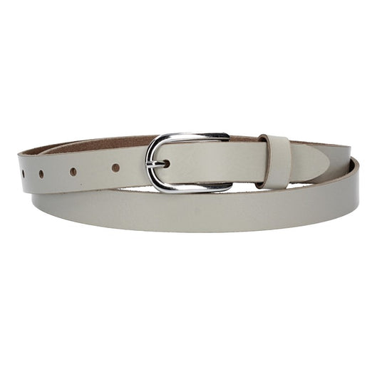 Damen-|Taillengürtel 20mm in Creme|Beige mit Dornschließe in Glanz - leder-accessoires.com