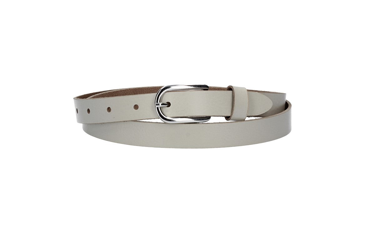 Damen-|Taillengürtel 20mm in Creme|Beige mit Dornschließe in Glanz - leder-accessoires.com