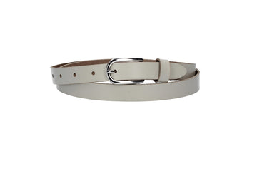 Damen-|Taillengürtel 20mm in Creme|Beige mit Dornschließe in Glanz - leder-accessoires.com