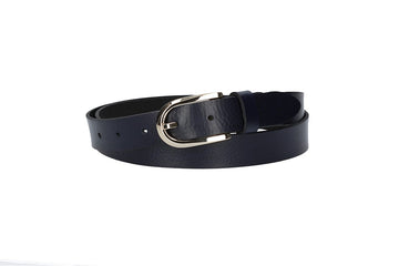 Damengürtel 25mm in Marine|Dunkelblau mit Dornschließe in Lightgold - leder-accessoires.com
