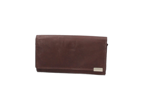 Langbörse mit Überschlag in Braun aus Leder - leder-accessoires.com