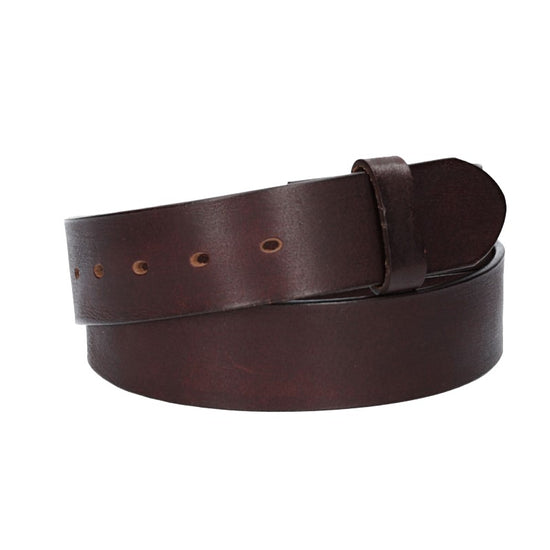 Lederriemen | Gürtelrohling Glanz 40mm in Rot|Bordeaux mit Schlaufe und Kapplochteil - leder-accessoires.com