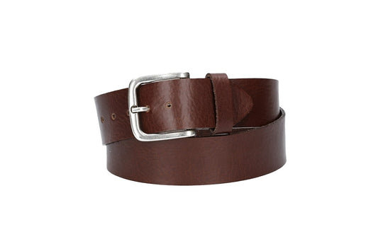 Ledergürtel Kids 30mm in Braun mit Dornschließe in Silber - leder-accessoires.com