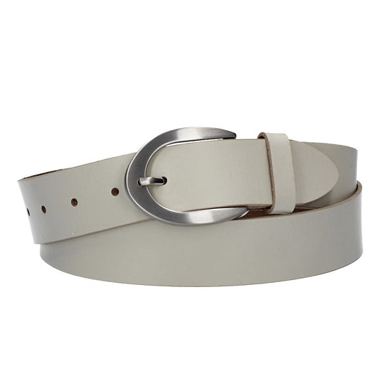 Damengürtel 35mm in Creme|Beige mit Dornschließe in Hufeisenform - leder-accessoires.com