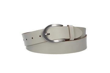 Damengürtel 35mm in Creme|Beige mit Dornschließe in Hufeisenform - leder-accessoires.com