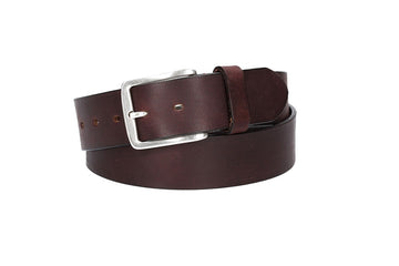 Ledergürtel Rot|Bordeaux 40mm mit Dornschließe in Silber - leder-accessoires.com