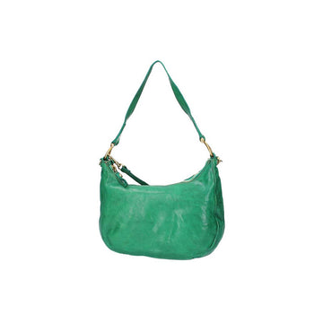 Campomaggi Beuteltasche in Grün aus Leder mit zusätzlichem Riemen - leder-accessoires.com