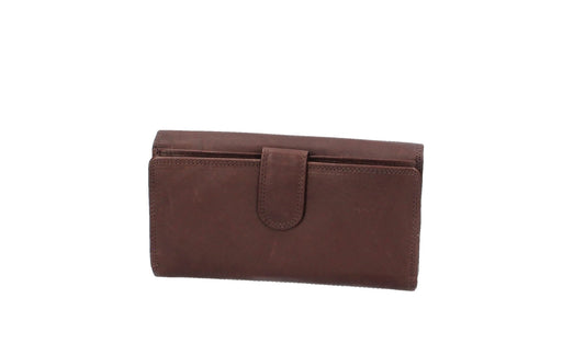 Langbörse mit Überschlag in Braun aus Leder - leder-accessoires.com