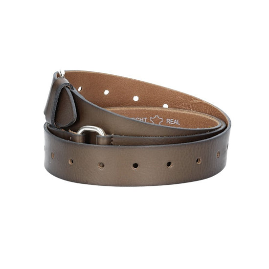 Ledergürtel Überlänge Taupe|Braun 35mm mit Schließe in Silber - leder-accessoires.com