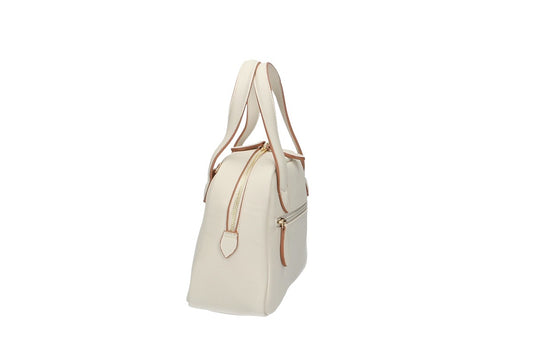 Kurzgrifftasche klein in Beige - leder-accessoires.com