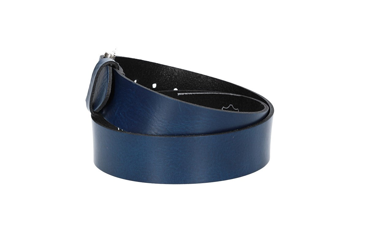 Ledergürtel Kids 30mm in Blau|Marine mit Dornschließe in Silber - leder-accessoires.com