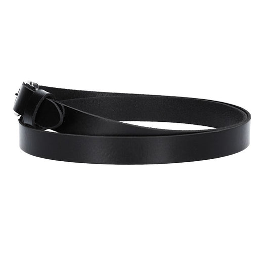 Damen-|Taillengürtel 20mm in Schwarz mit Dornschließe in Glanz - leder-accessoires.com
