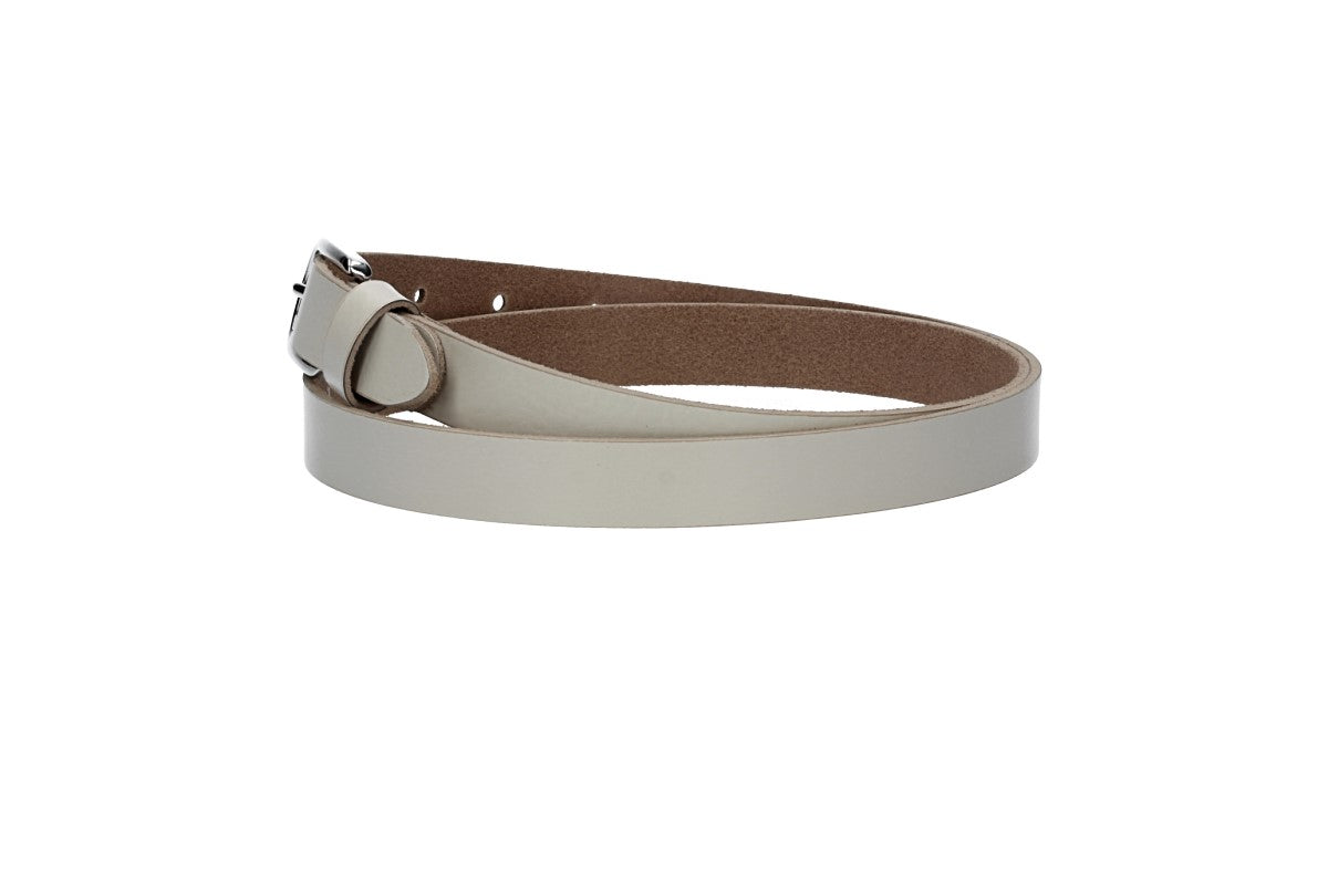 Damen-|Taillengürtel 20mm in Creme|Beige mit Dornschließe in Glanz - leder-accessoires.com