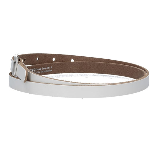 Damen-|Taillengürtel 15mm in Weiß mit Vollschließe in Silber - leder-accessoires.com