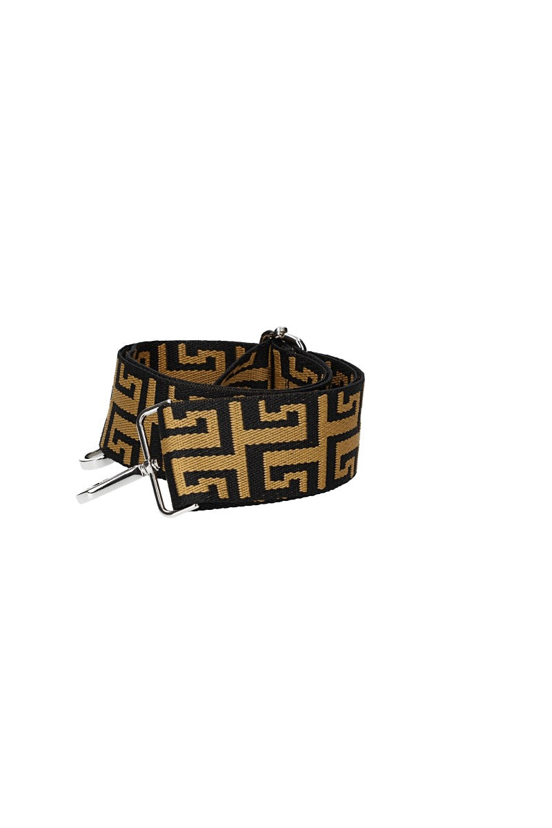 Taschenriemen | Wechselriemen mit Karabiner in Schwarz|Gold - leder-accessoires.com