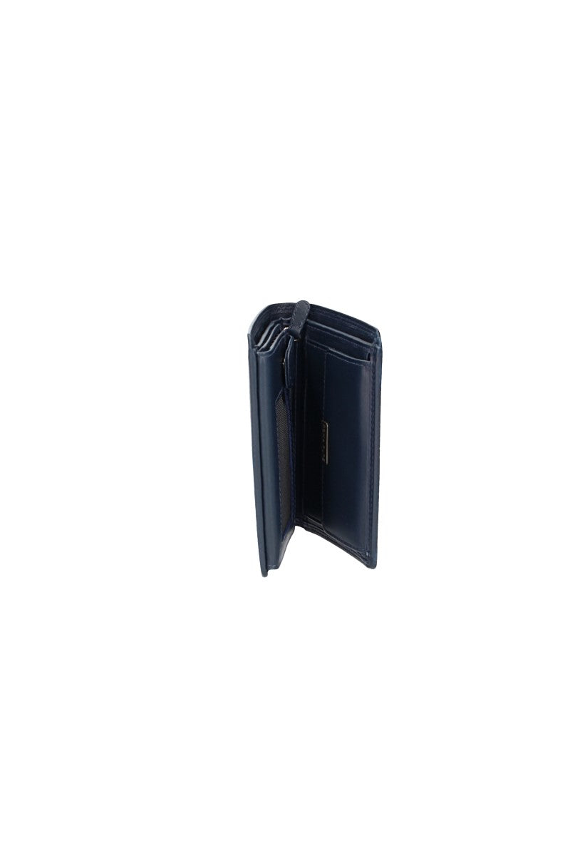 Geldbörse Hochformat in Blau aus Leder - leder-accessoires.com