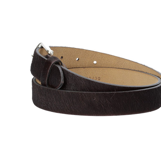 Fellgürtel 30mm in Braun mit Dornschließe in Silber - leder-accessoires.com