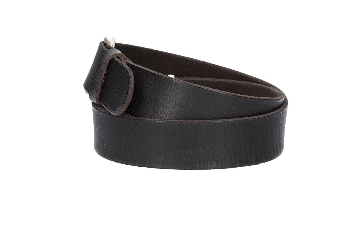 Ledergürtel Schwarz 40mm mit Dornschließe in Silber - leder-accessoires.com