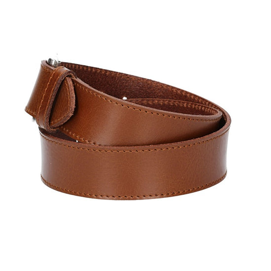 Ledergürtel Kids 30mm abgenäht in Cognac mit Dornschließe in Silber - leder-accessoires.com