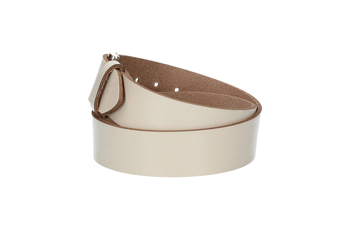 Ledergürtel Kids 30mm in Beige mit Dornschließe in Silber - leder-accessoires.com