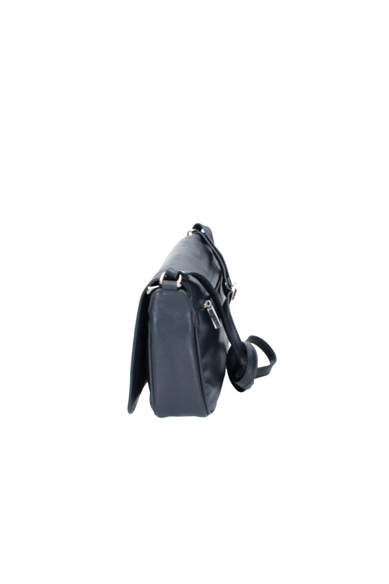 Umhängetasche mit langem Überschlag in Blau|Marine aus Leder - leder-accessoires.com