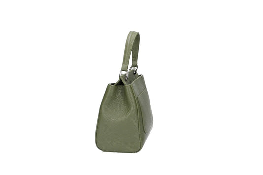 Kurzgrifftasche klein aus Leder in Grün - leder-accessoires.com