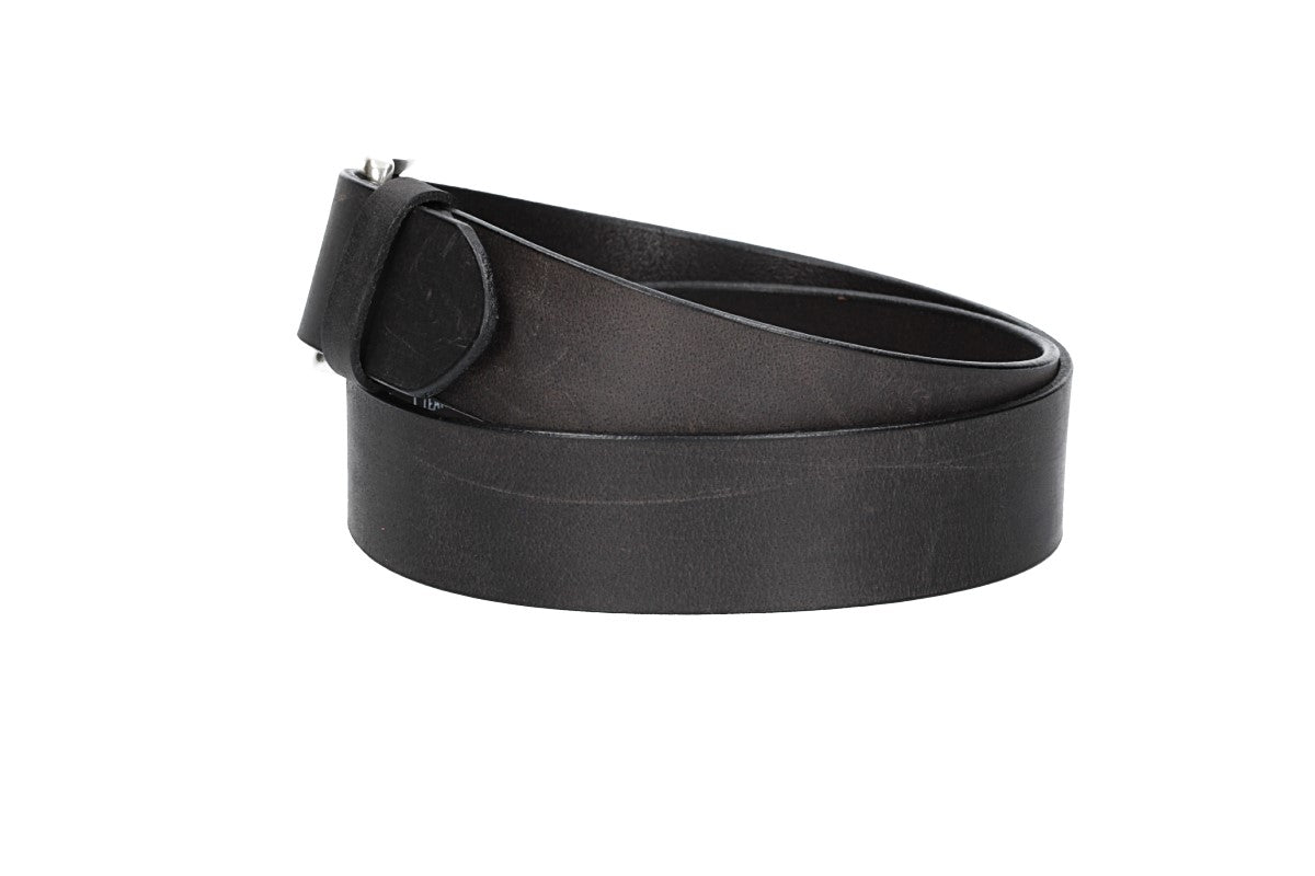 Ledergürtel Schwarz 40mm mit Dornschließe in Silber - leder-accessoires.com