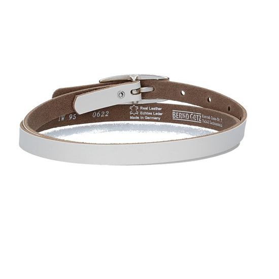 Damen-|Taillengürtel 15mm in Weiß mit Vollschließe in Silber - leder-accessoires.com