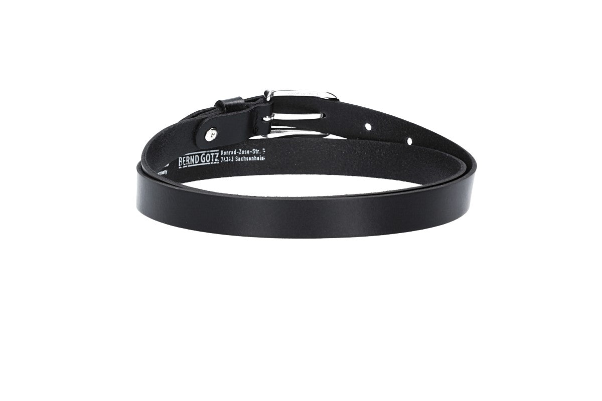 Damen-|Taillengürtel 20mm in Schwarz mit Dornschließe in Glanz - leder-accessoires.com