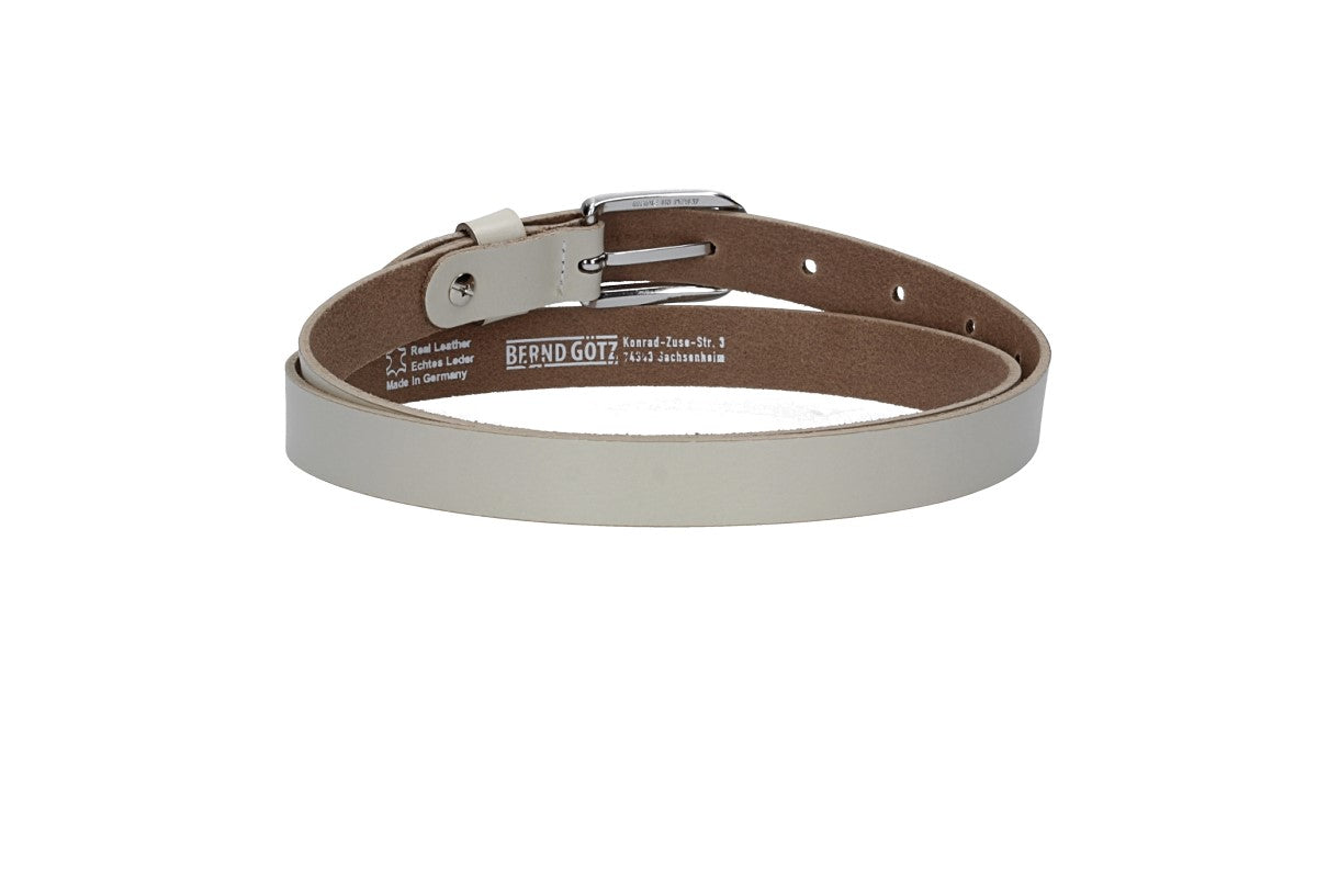 Damen-|Taillengürtel 20mm in Creme|Beige mit Dornschließe in Glanz - leder-accessoires.com
