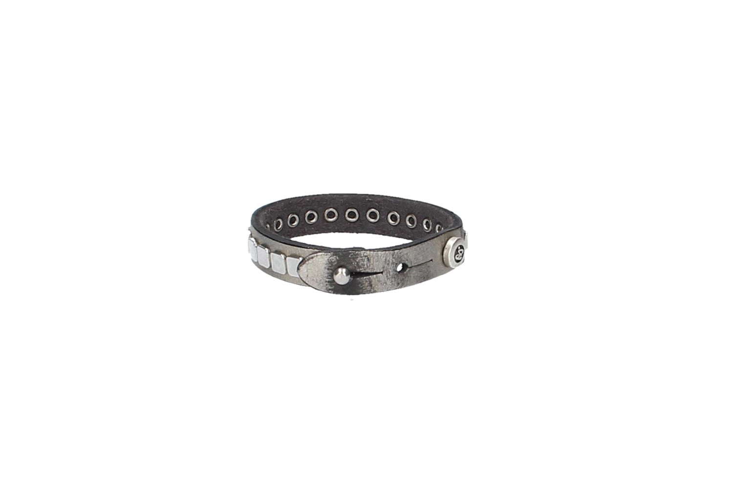Armband Silber mit Nieten aus Leder - leder-accessoires.com