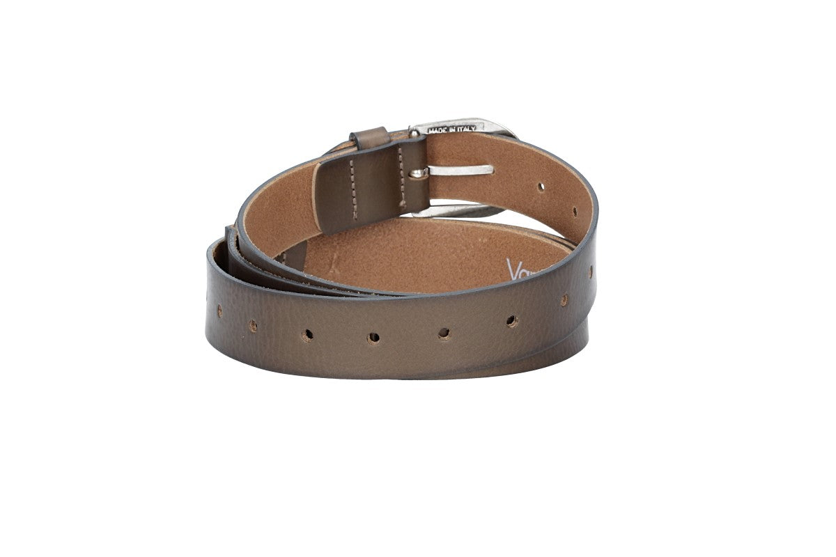 Ledergürtel Überlänge Taupe|Braun 35mm mit Schließe in Silber - leder-accessoires.com